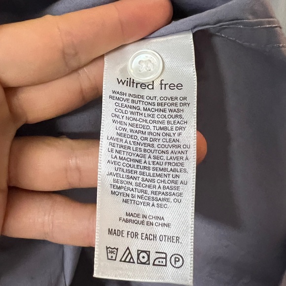 Aritzia wilfred purple slate weekend poplin shirt size xxs xxsmall worn once - Picture 4 of 12